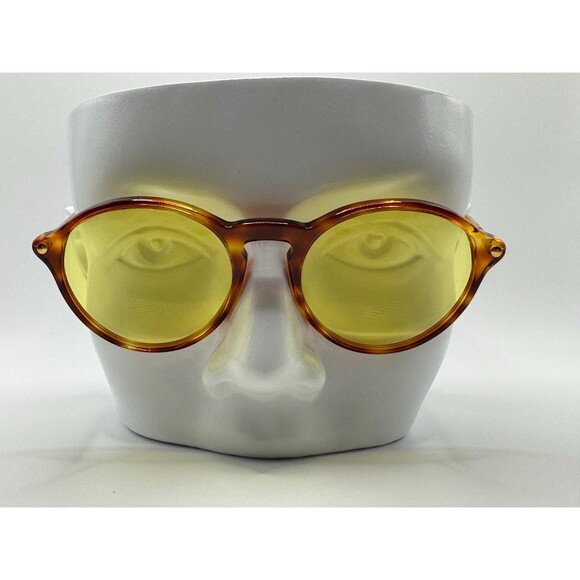 NEW Vintage Oversize Sunglasses | Round Tortoise Style | Yellow Lens | #856 - Picture 2 of 10